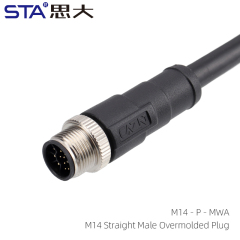 M14 Straight Male Overmolded Plug