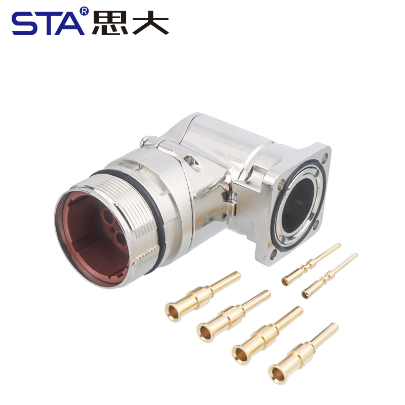 M40 6 8 Pin Power Metal Straight / Angled Plug Connector