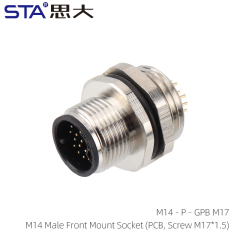 M14 Male Front Mount Socket (PCB Screw M17*1.5)
