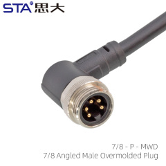 7/8 Angled Male Overmolded Plug