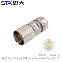 E-type M623 Signal Straight Male Metal Assembled Plug (Crimp)