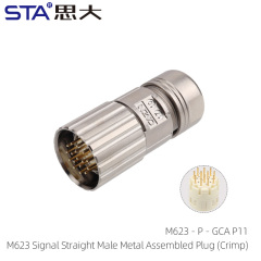 P-type M623 Signal Straight Male Metal Assembled Plug (Crimp)