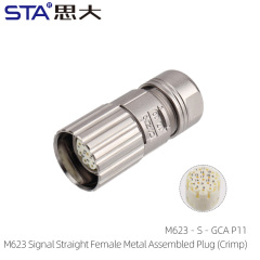 P-type M623 Signal Straight Female Metal Assembled Plug (Crimp)