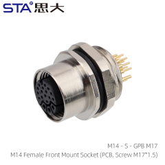 Front Mount Female Socket(PCB Screw M17*1.5)