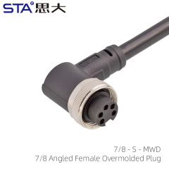7/8 Angled Female Overmolded Plug