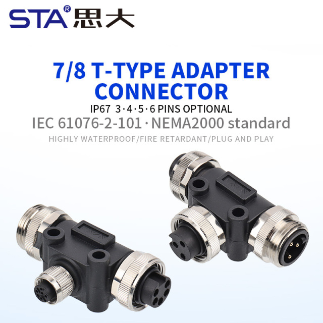 7/8 T-Type Adapter Connector | IP67 Waterproof