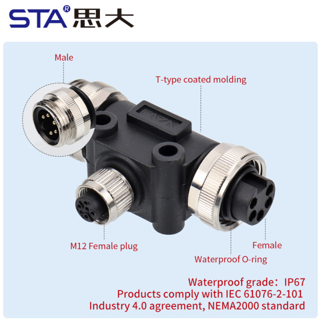 7/8 T-Type Adapter Connector | IP67 Waterproof