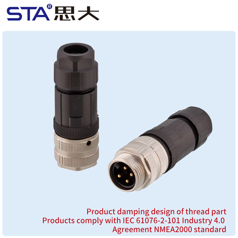 7/8 Plastic Assembled Screw Plug Connector | IP67 Waterproof