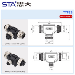 7/8 T-Type Adapter Connector | IP67 Waterproof