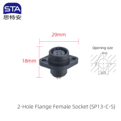 2-Hole Flange Mount Female Receptacle