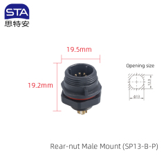 Front Mount Male Socket