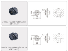 SP13 Aviation Plug Threaded Plug Socket IP68 Waterproof Connector
