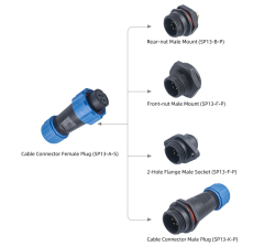 SP13 Aviation Plug Threaded Plug Socket IP68 Waterproof Connector