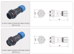 SP13 Aviation Plug Threaded Plug Socket IP68 Waterproof Connector