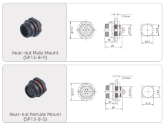 SP13 Aviation Plug Threaded Plug Socket IP68 Waterproof Connector