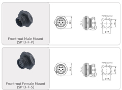 SP13 Aviation Plug Threaded Plug Socket IP68 Waterproof Connector