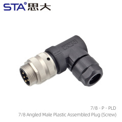7/8 Angled Male Plastic Assembled Plug (Screw)