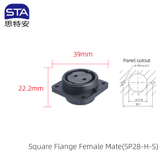 2-Hole Flange Mount Female Receptacle