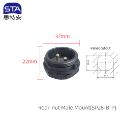 Front Mount Male Socket