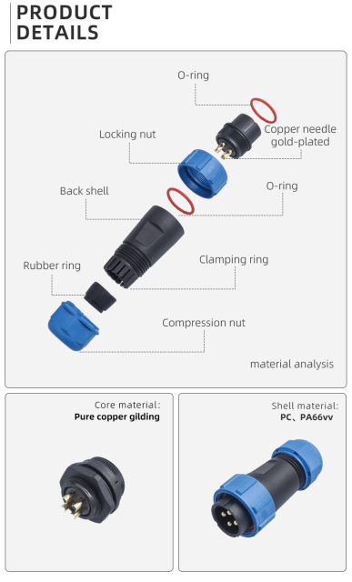 SP21 Aviation Plug IP68 Waterproof Circular Connector