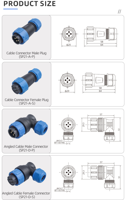 SP21 Aviation Plug IP68 Waterproof Circular Connector