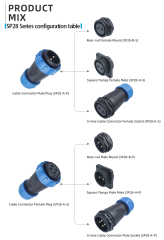 SP28 Aviation Plug IP68 Waterproof Panel Mount Socket Electric Cable Connector