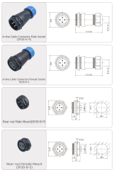 SP28 Aviation Plug IP68 Waterproof Panel Mount Socket Electric Cable Connector