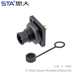 E7 Male Square Receptacle (Bayonet) With Dustcover