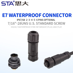 E7 7/16''Screw Field Assemble/Overmolded Plug Waterproof Cable Connector