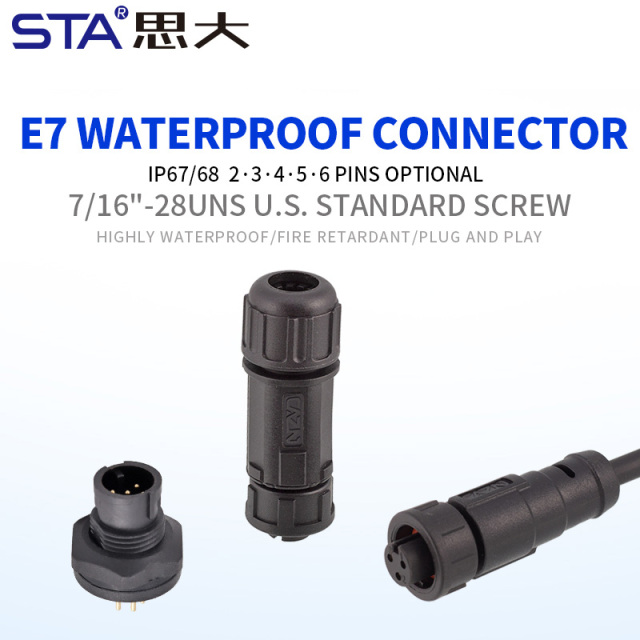 E7 Aviation Plug 7/16''Screw Field Assembled/Overmolded Plug Waterproof Cable Connector
