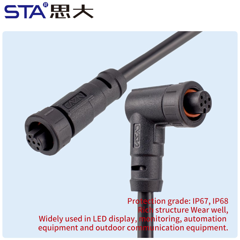 E7 7/16''Screw Field Assemble/Overmolded Plug Waterproof Cable Connector