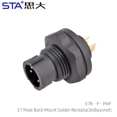 E7 Male Back Mount Solder Receptacle (Bayonet)