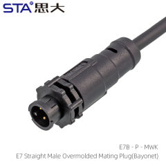 E7 Straight Male Overmolded Mating Plug (Bayonet)