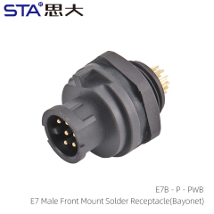 E7 Male Front Mount Solder Receptacle (Bayonet)