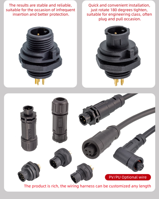 E7 Aviation Plug 7/16''Screw Field Assembled/Overmolded Plug Waterproof Cable Connector