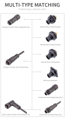 E7 Aviation Plug 7/16''Screw Field Assembled/Overmolded Plug Waterproof Cable Connector