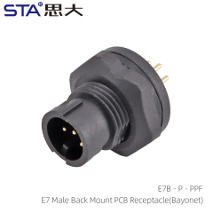 E7 Male Back Mount PCB Receptacle (Bayonet)