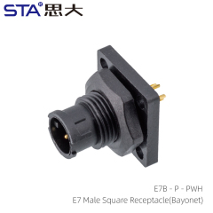 E7 Male Square Receptacle (Bayonet)