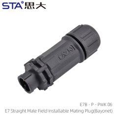 E7 Straight Male Field-Installable Mating Plug (Bayonet)