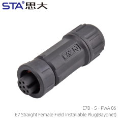 E7 Straight Female Field-Installable Plug (Bayonet)