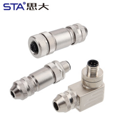 M12 Metal Assembled Screw Aviation Plug Waterproof Sensor Connector