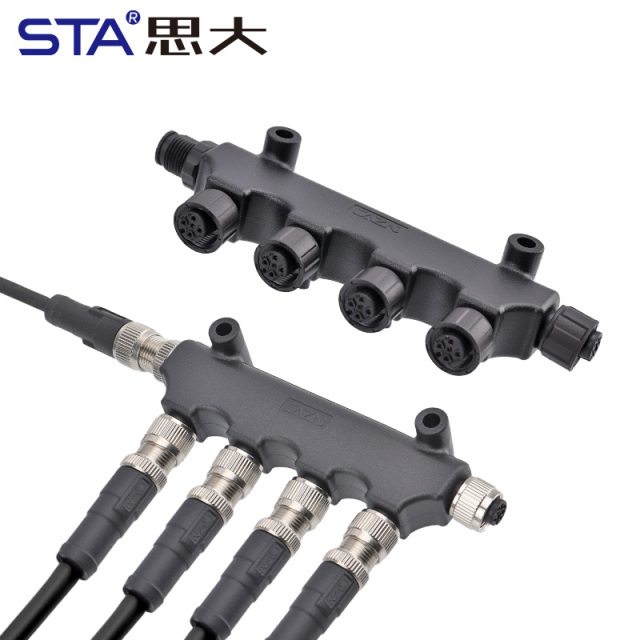 M12 T-Type Metal/Plastic Adapter Connector IP67 Waterproof