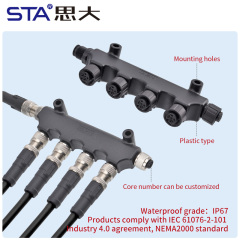 M12 T-Type Metal/Plastic Adapter Connector IP67 Waterproof