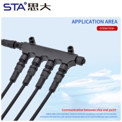 M12 T-Type Metal/Plastic Adapter Connector IP67 Waterproof