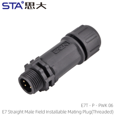E7 Straight Male Field installable Mating Plug(Threaded)
