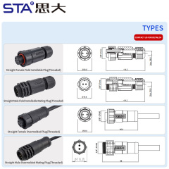 E10 5/8"-27UNS Screw Threaded IP67/IP68 Field Installable/Overmolded plug Waterproof Connector