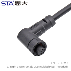 E7 Angled Female Overmolded Plug(Threaded)