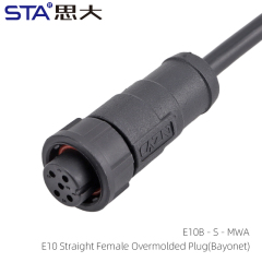 E10 Straight Female Overmolded Plug(Bayonet)