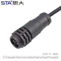 E10 Straight Male Overmolded Mating Plug (Threaded)
