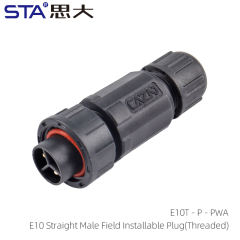 E10 Straight Male Field Installable Plug (Threaded)